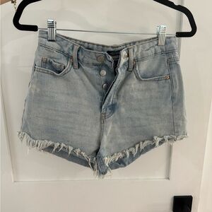 Destroyed imperfect denim shorts